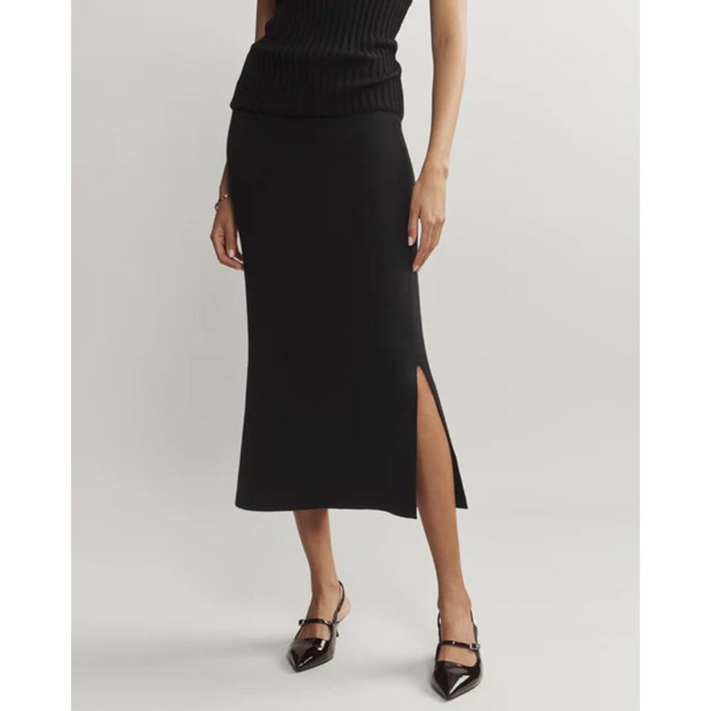 NWT RHONE Porto Merino Blend Sweater Skirt Black Small S